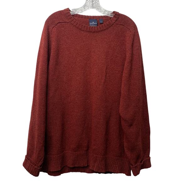Norstrom Medium 100% Wool Burnt Orange Red Long Sleeve Pullover Sweater - Picture 1 of 6
